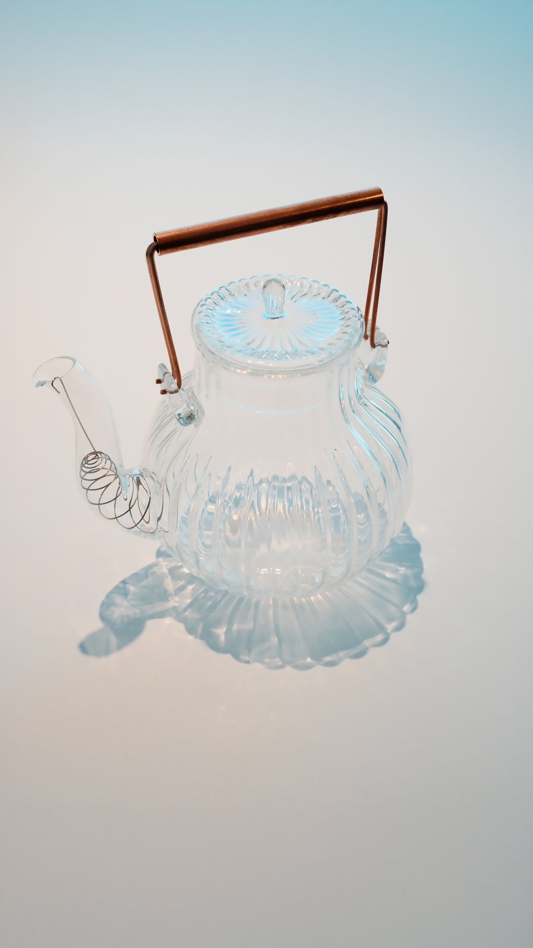 Glass Floral Tea Pot