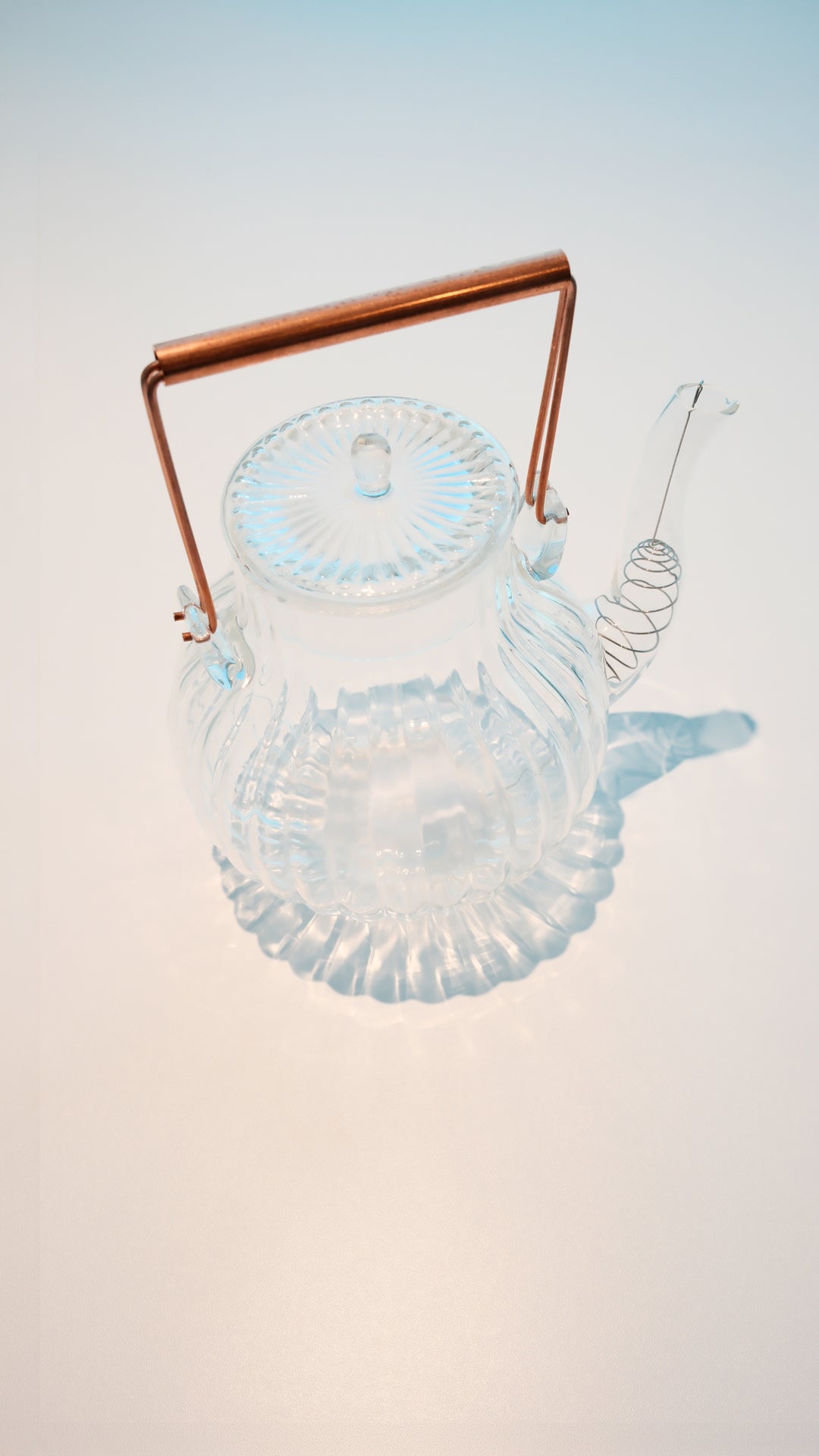 Glass Floral Tea Pot