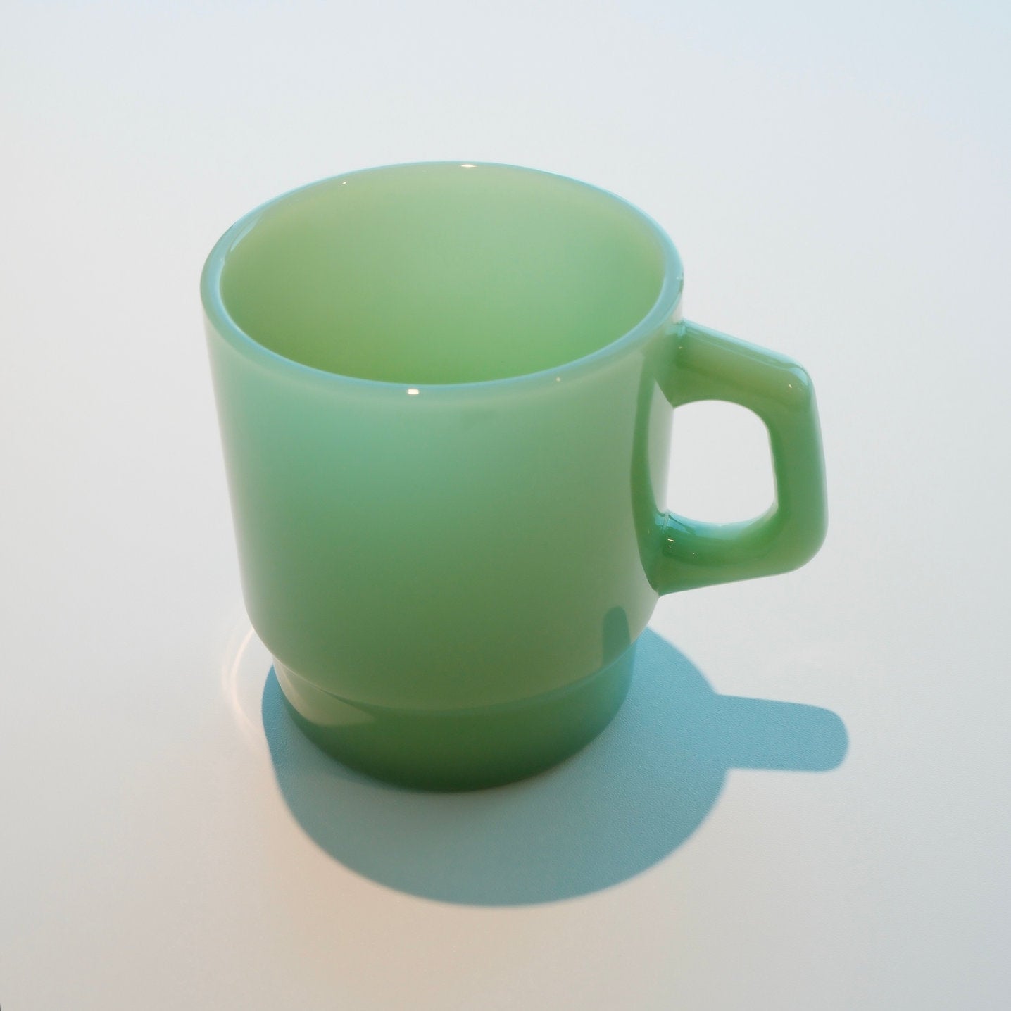 Creamy Jade Glass Mug