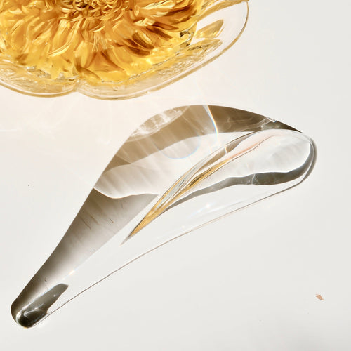 Clear Floral Bowl with Spoon