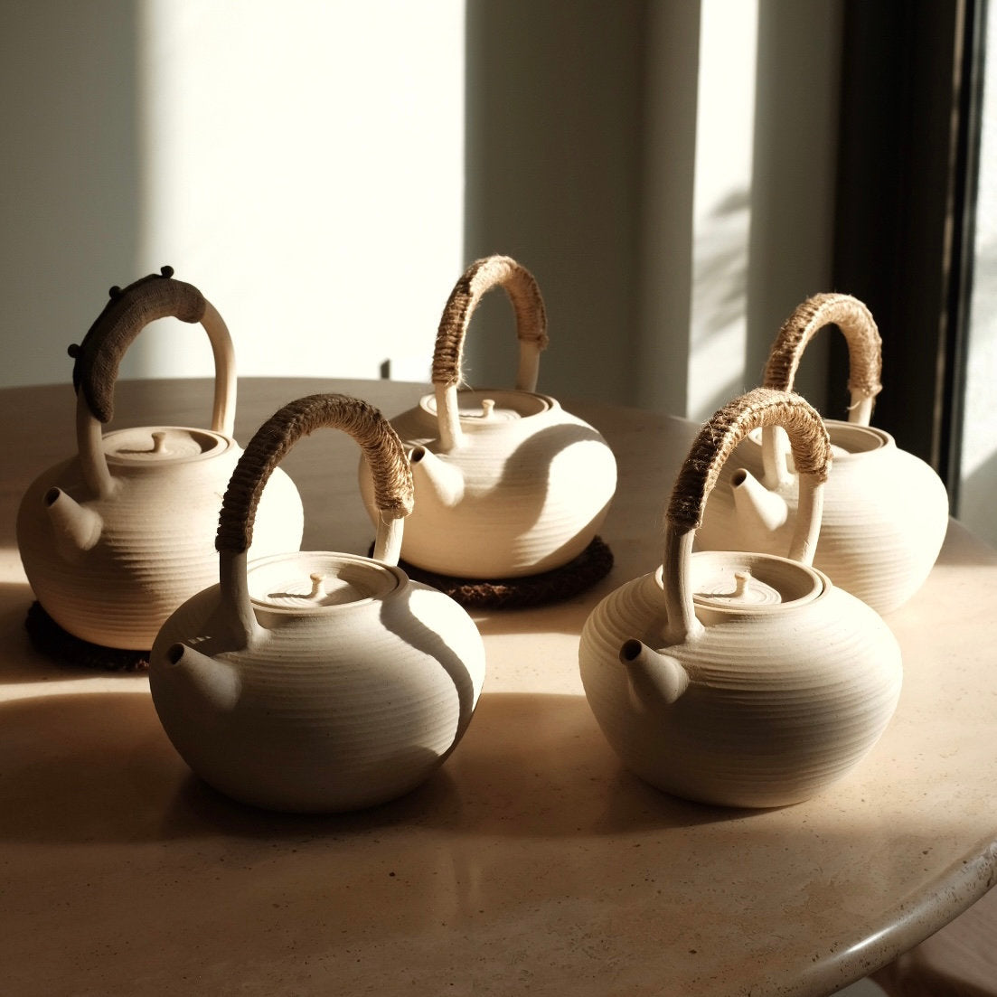 White Clay Tea Pot