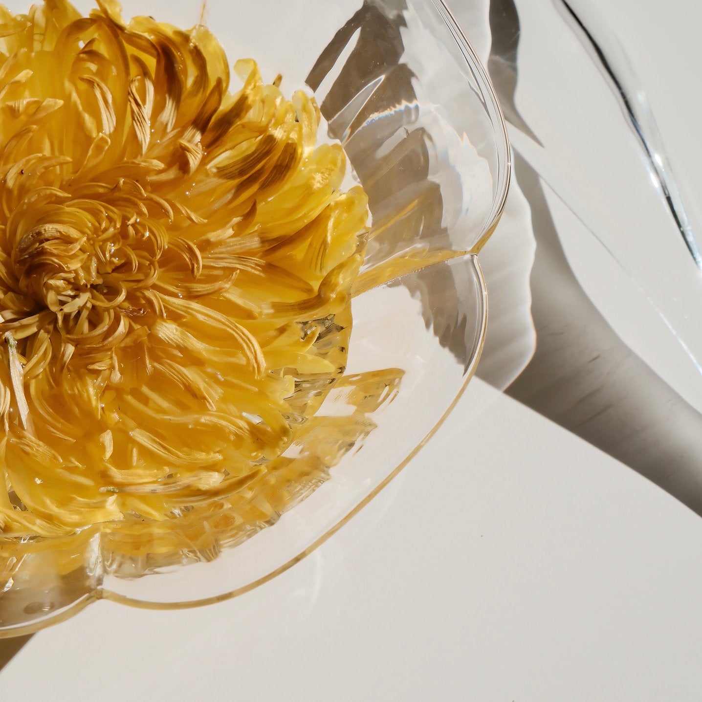 Clear Floral Bowl with Spoon