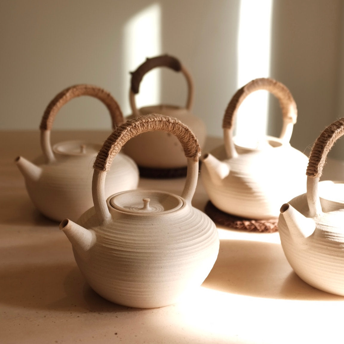 White Clay Tea Pot